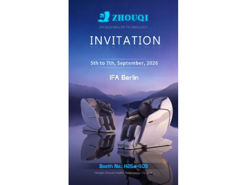 Ningbo Zhouqi Health Technology viser intelligente massagestole ved IFA Berlin 2026